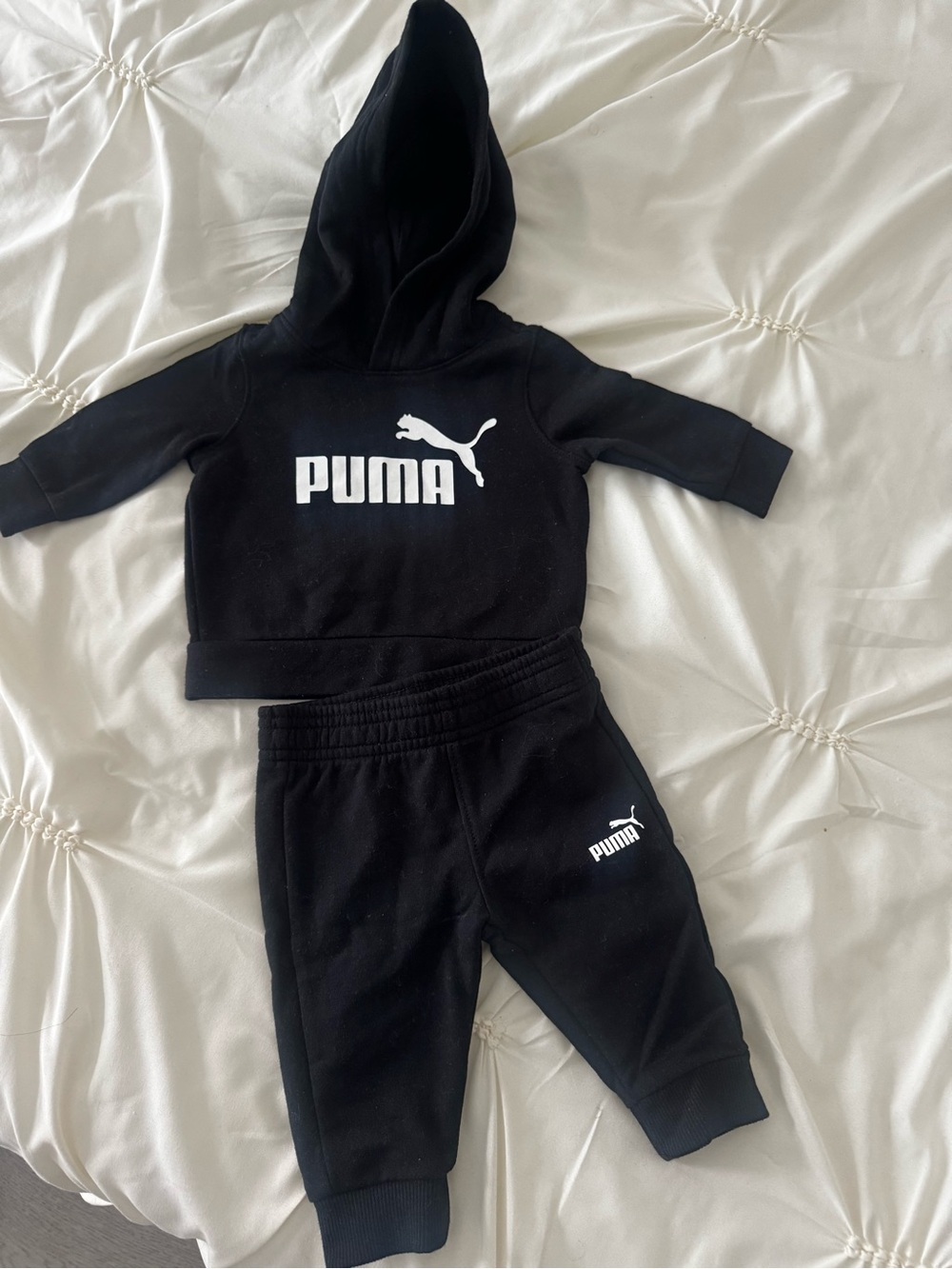 Puma Black and White Infant Hoodie & Joggers Set